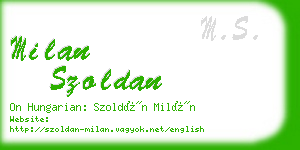 milan szoldan business card